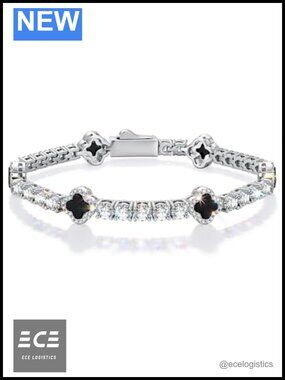 Italian 5A Cubic Zirconia Tennis Bracelet White Gold Plated